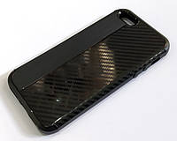 Чехол для Apple iPhone 5 / 5s / SE силиконовый карбон полоска