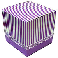 Подарункове паковання для чашок із картону з принтом (фіолетове)
