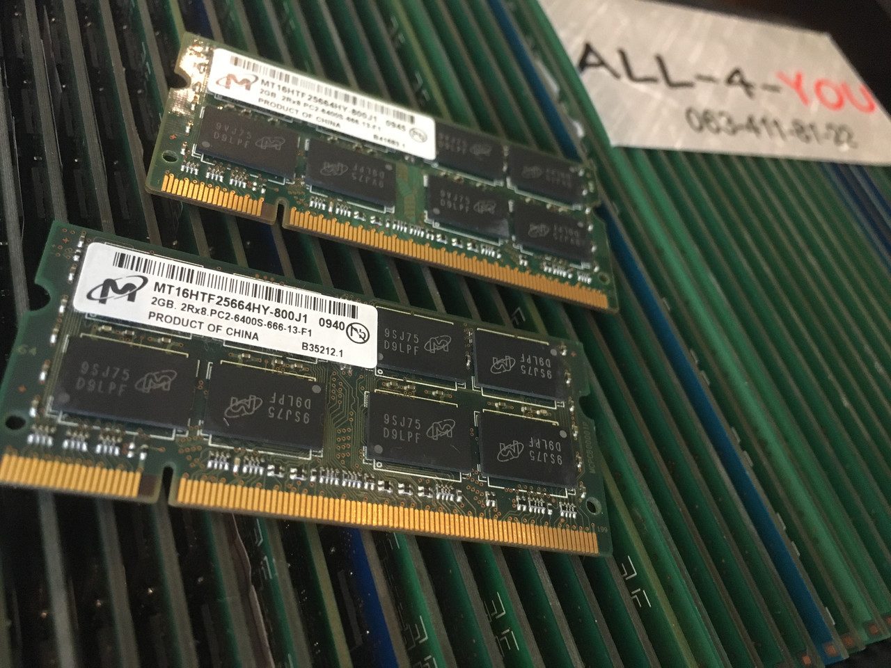 Оперативна пам'ять Micron DDR2 2GB SO-DIMM PC2 6400S 800mHz Intel/AMD