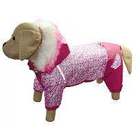 Комбинезон для собак на синтепоне с меховой подкладке "Лабиринт" (девочка) / Размер М