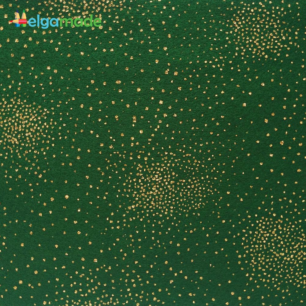 Фетр м'який з напиленням ЗЕЛЕНИЙ, 15x23 см, 1.3 мм, США