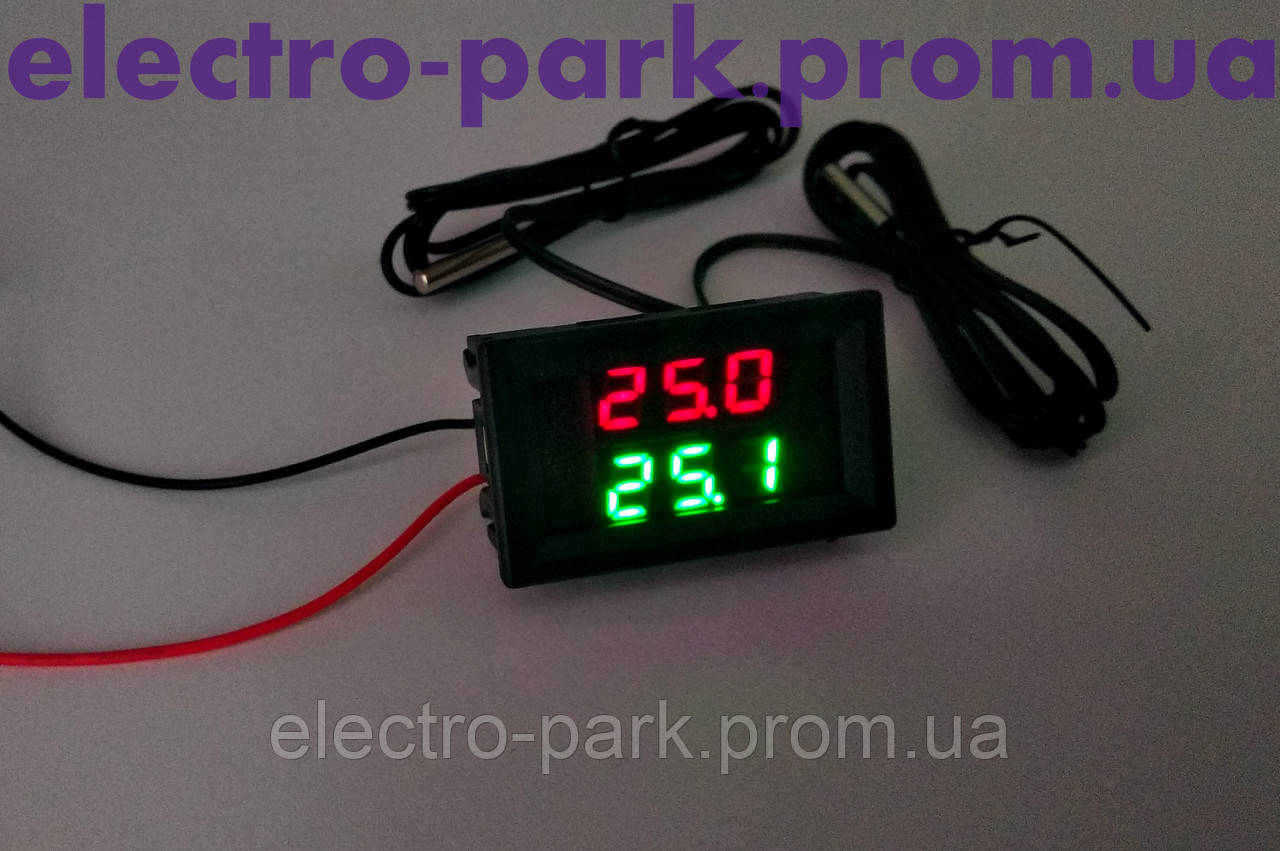 Цифровой led термометр на 2 дисплея,2 датчика 5-12V - фото 3 - id-p858469285