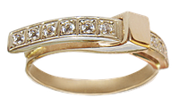 Золотое кольцо 585 с фианитами