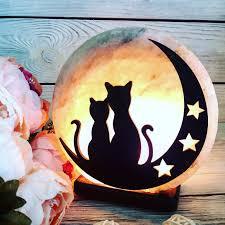 Соляная лампа «Коты на Луне» 