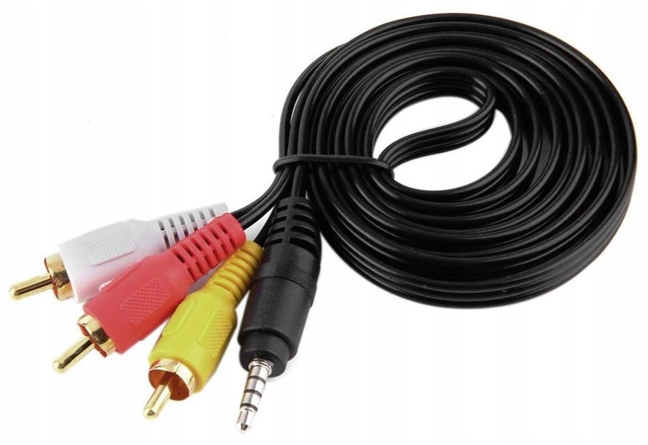 AV кабель Jack 3.5 to 3RCA 1.5 метра для передачі відео та аудіо сигналу Кабель RCA тюльпан для телевізора