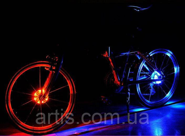 Підсвітка коліс велосипеда 8 Led на вісь барабана габарить велосипедний