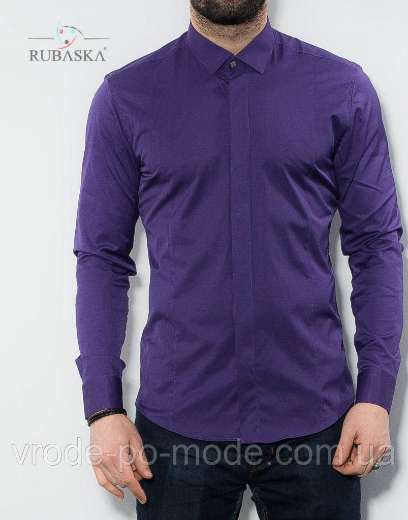 Бузкова чоловіча сорочка слім фіт з довгим рукавом та класичним коміром, з Туреччини, новинка 2025 року
