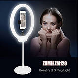 Кільцева LED лампа з дзеркалом Zomei ZM128, фото 5
