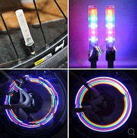 Підсвітка велосипедного ковпачка на ніпель 5 LED 10 см веломигалка. Комплект 2 шт.