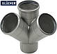 Трійник BLUCHER 90 градусів для каналізаційної труби DN160, неіржавка сталь aisi 304, фото 4