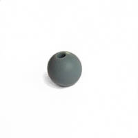 9мм (темно серый) круглая, силиконовая бусина