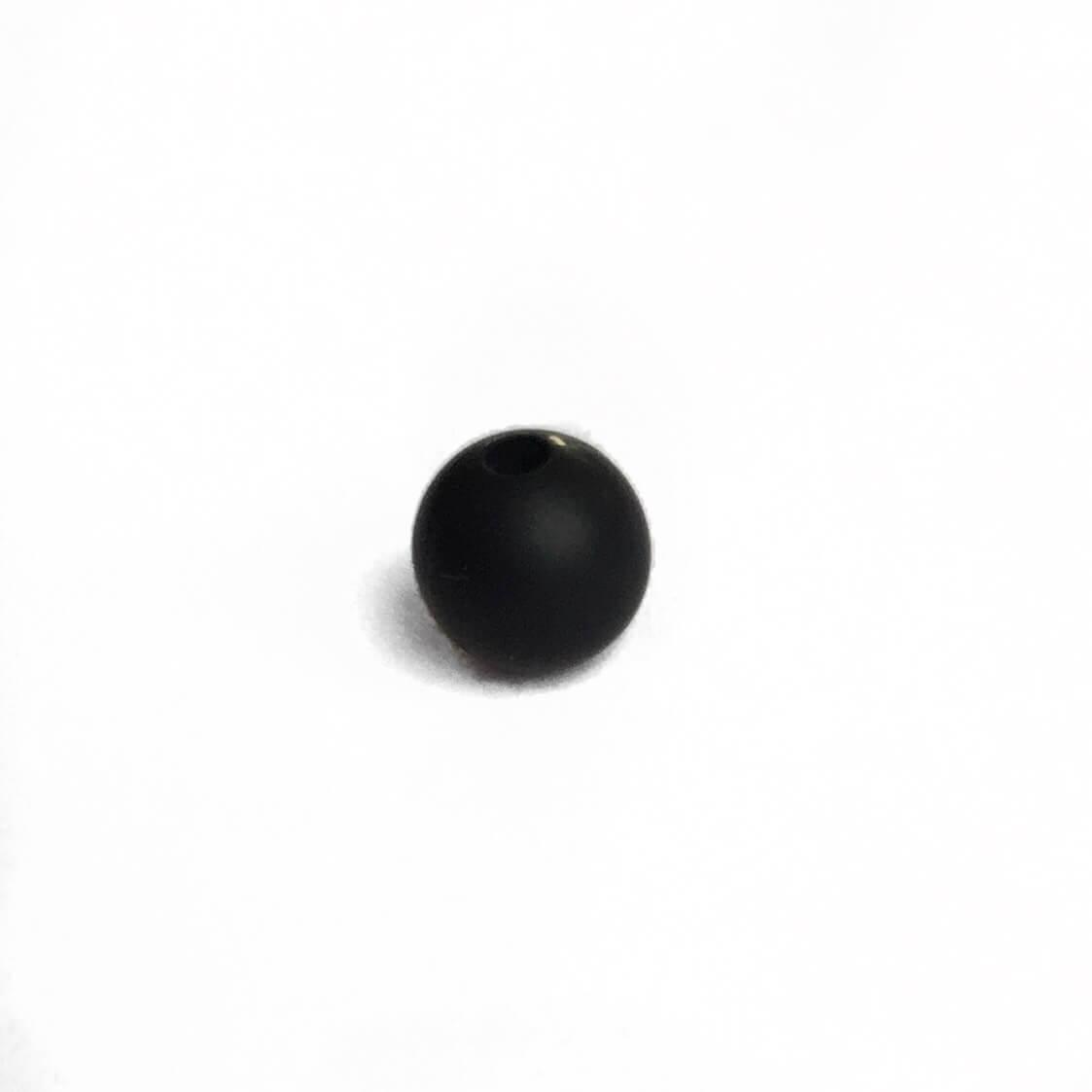 9мм (чорний) кругла, силіконова намистина