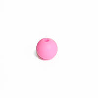 9мм (розовая) круглая, силиконовая бусина