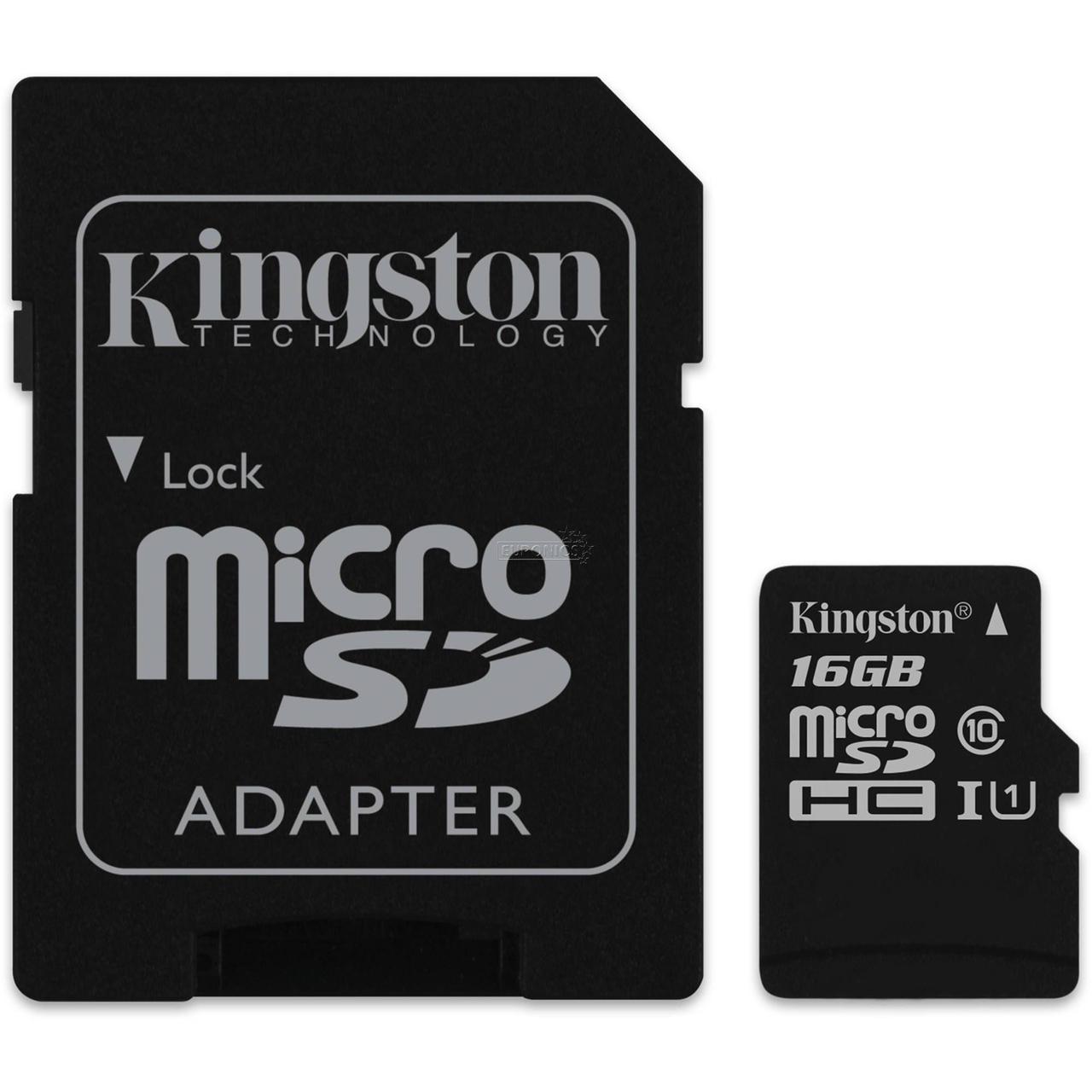 Картка пам'яті micro SDHC 16Gb Kingston Canvas Select C10 UHS-I (SDCS/16GBSP)