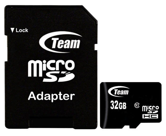Карта памяти micro SDHC 32Gb Team (TUSDH32GCL1003), Class 10, adapter - фото 1 - id-p125792800