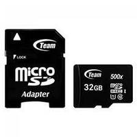 Картка пам'яті micro SDHC 32Gb Team UHS-I Black (TUSDH32GCL10U03), adapter