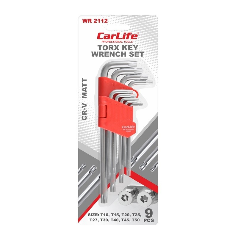 Набір Г-подібних ключів, TORX, CARLIFE, WR2112