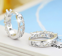 Срібні сережки, сережки зі срібла 925 проби, жіночі срібні сережки з кубічним цирконієм, код (0116)