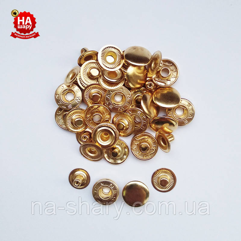 Кнопки одежні Альфа 15 мм. Кнопки для курток, Золото (720 шт.)