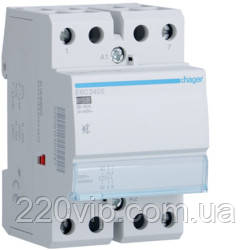 Контактор безшумний пускач Hager ESC240S, 40A, 230 В, 2НО, магнітний, Хагер, модульний тихий, фото 1