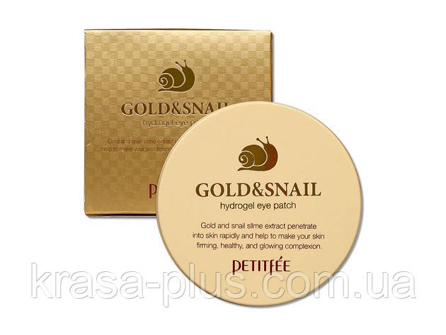 Гідрогелеві патчі для очей з золотом і равликом Petitfee Gold & Snail Hydrogel Eye Patch - 60шт