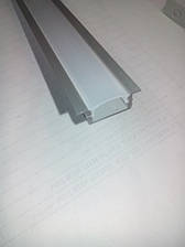 Профіль алюмінієвий LED врізний ЛПВ7 6.8х16, неанодований + розсівувач (полікарбонат)