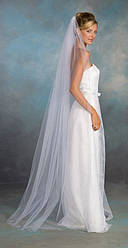 Довга фата в підлогу білий, айворі на гребінці 1.8*2.2 м