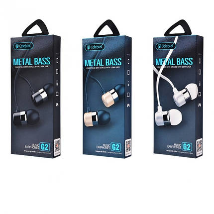 Наушники Celebrat G2 Metal Bass (3 вида), фото 1