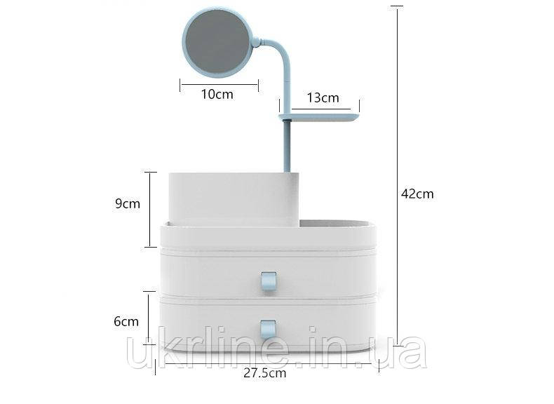 Настольный органайзер для косметики с зеркалом 7009 dresscase with mirrow , органайзер косметичка - фото 4 - id-p859331350