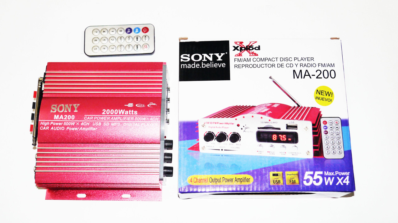 Підсилювач MA-200 — USB, SD-карта, MP3 4х канальний
