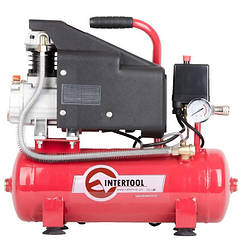 Компресор 9 л, 0.75 кВт, 220 В, 8 атм, 160 л/хв INTERTOOL PT-0002