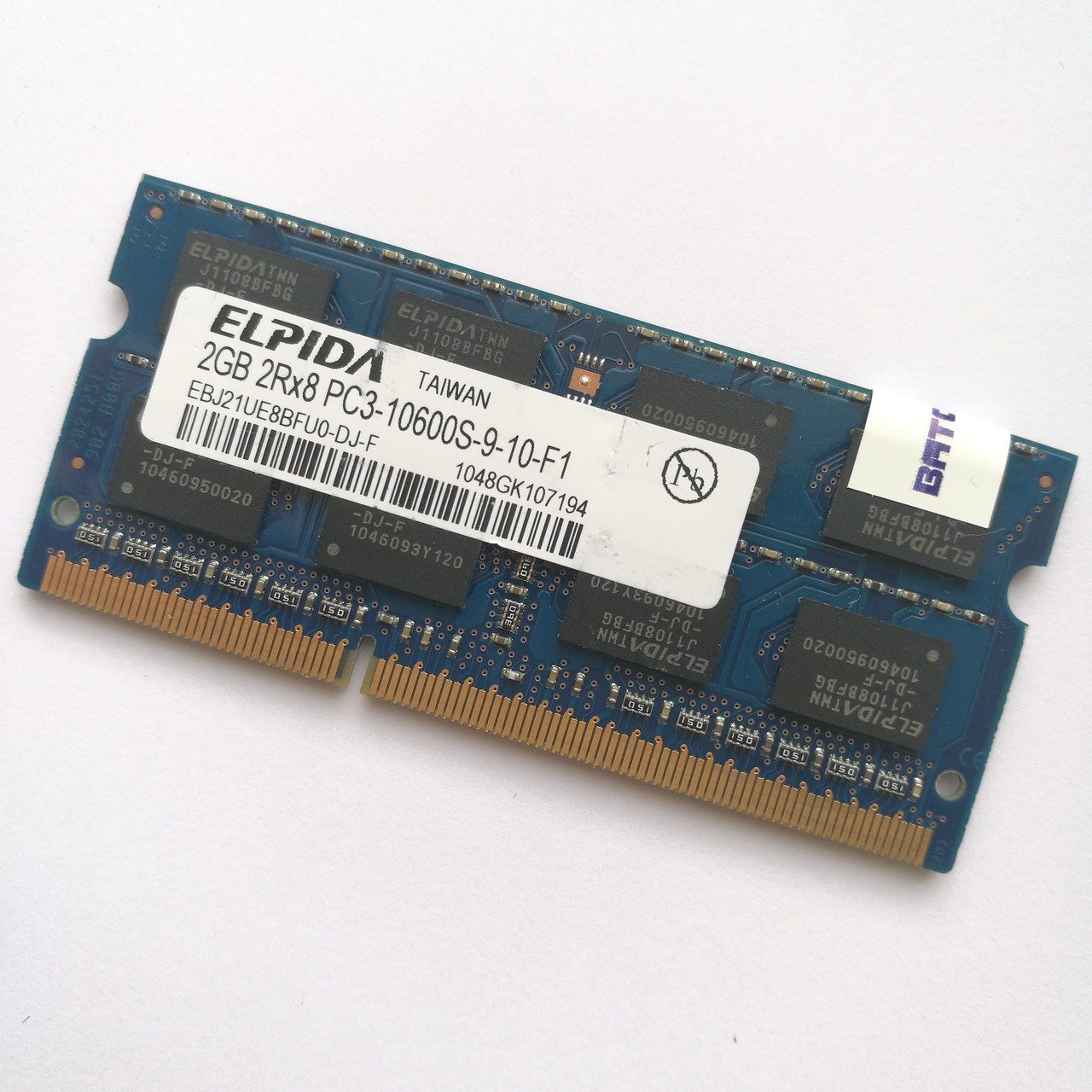 Оперативна пам'ять для ноутбука Elpida SODIMM DDR3 2Gb 1333MHz 10600s CL9 (EBJ21UE8BFU0-DJ-F) Б/В