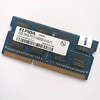 Оперативна пам'ять для ноутбука Elpida SODIMM DDR3 2Gb 1333MHz 10600s CL9 (EBJ21UE8BFU0-DJ-F) Б/В