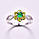 Срібне кільце, Квітка, з каменем куб. цирконій, розмір 17, фото 3
