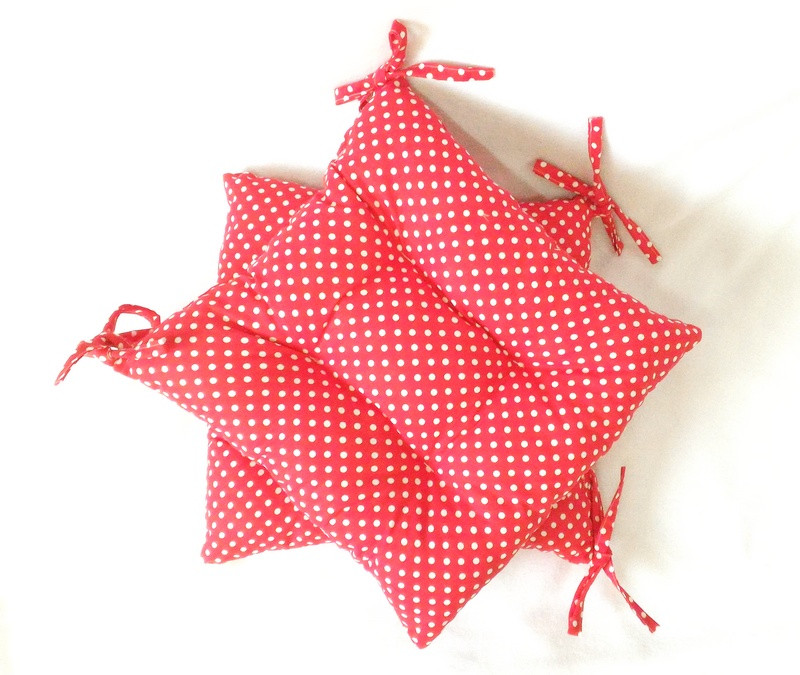 Подушка на стілець Червоний горох 40*40 см, фото 1