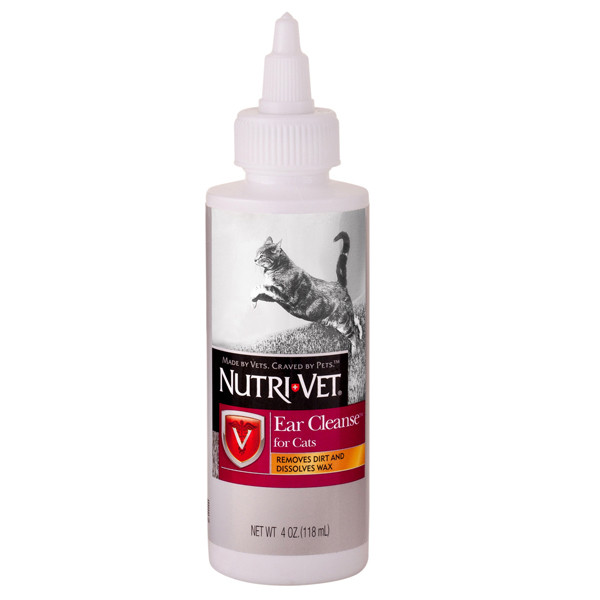 Nutri-Vet Ear Cleanse Чистые уши, ушные капли для котов, 118 мл - фото 1 - id-p847683446