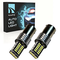Лампа світлодіодна NAPO LED 1157-4014-30SMD-CAN P21/5W BA15D колір світіння білий 2 шт