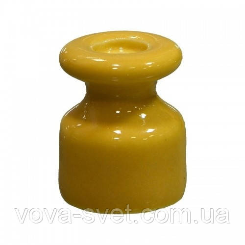 Керамический изолятор для ретро проводки [ Жёлтый ] - фото 1 - id-p859570877