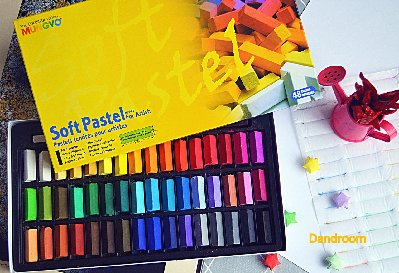 Пастель суха, проф., м'яка, 48 кольорів МІНІ (половинки), квадратна, MPS-48, MUNGYO, фото 1