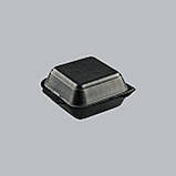 Ланч-бокс (СЕНДВІЧ) ЧОРНИЙ з кришкою, без поділок зі спіненого полістиролу 150x150x70 мм, фото 4