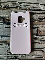 Гумовий чохол 3D для samsung A6 2018 Рожевий