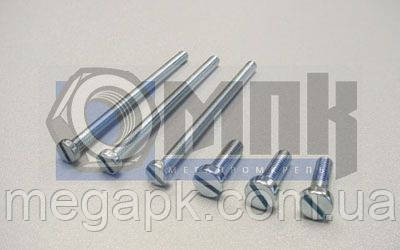 Болт із шестигранною головкою, повна різь, прямий шліц