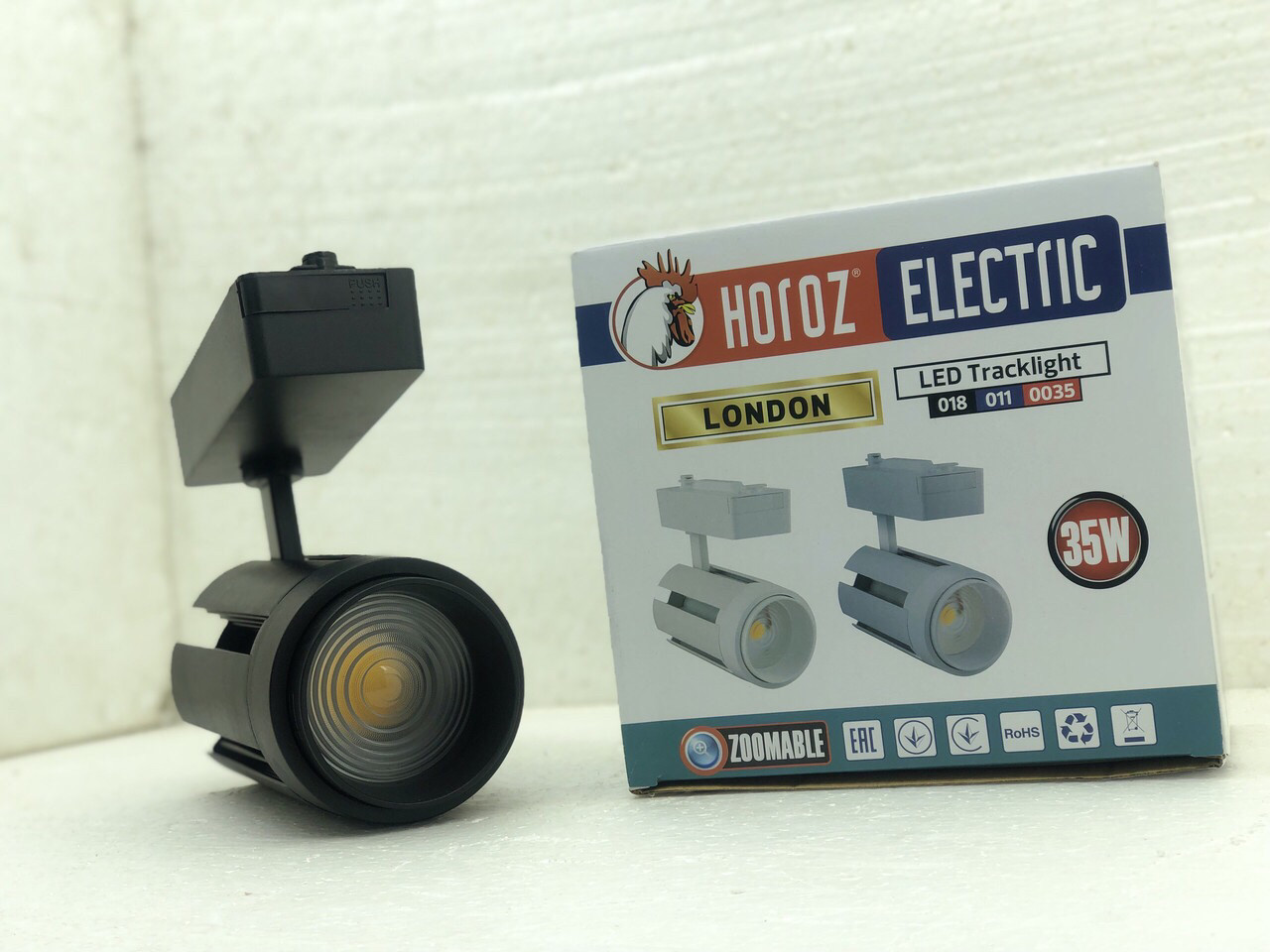 Світильник трековий Horoz Electric London 35w Чорний/Білий (прожектор трековий)