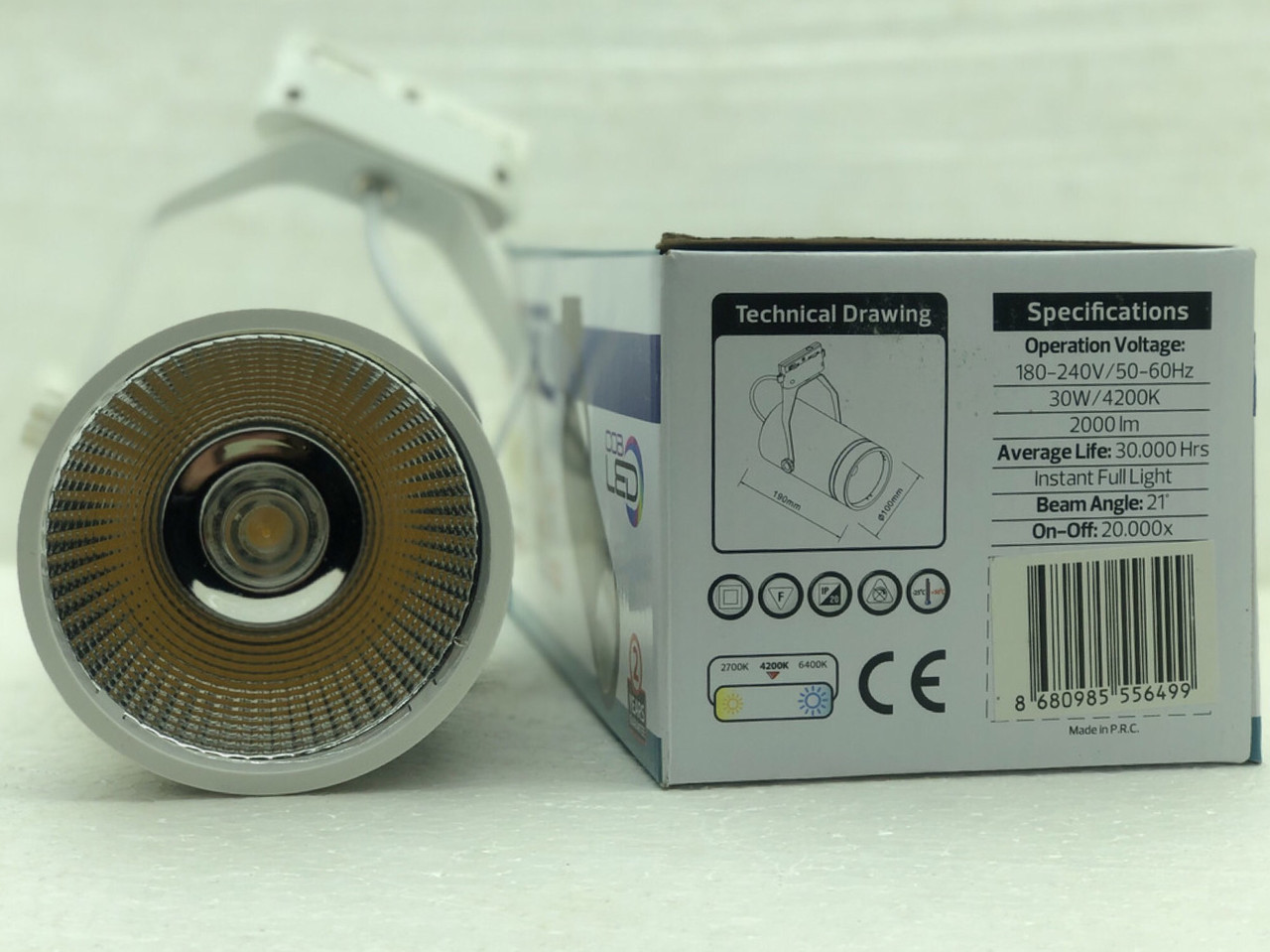 Світильник трековий Horoz Electric Bern 30w Чорний/Білий (прожектор трековий)