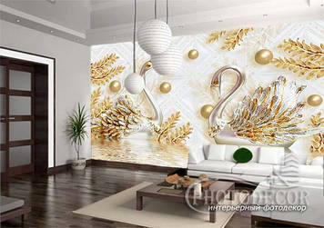 Фото Шпалери "Золоті лебеді" - Будь-який розмір! Читаємо опис!