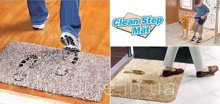 Придверный коврик супервпитывающий Clean Step Mat, коврик грязезащитный - фото 4 - id-p734423946