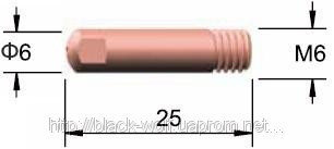 Наконечник медный контактный М6х1,2х25 E-CU BW 140.0254 для п/а сварки - фото 1 - id-p76606229