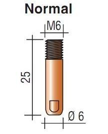 Наконечник медный контактный М6х1,2х25 E-CU BW 140.0254 для п/а сварки - фото 4 - id-p76606229