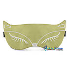 Маска для сну із шовку Silenta Cat, green + беруші!, фото 3