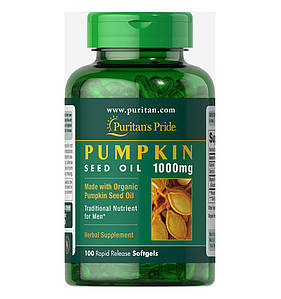 Олія насіння гарбуза Puritan's Pride Pumpkin Seed Oil 1000 мг 100 капс.